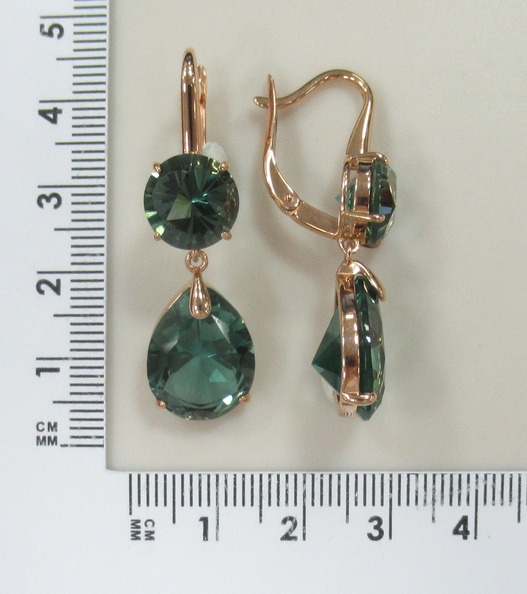 Серебряные серьги с празиолитами